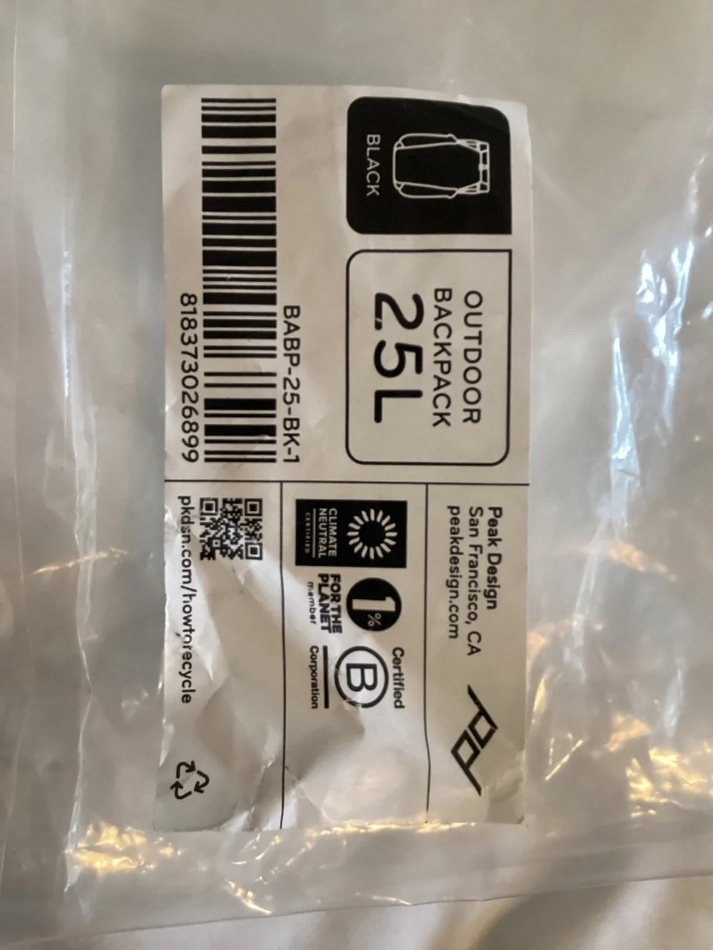Peak Design 25L Backpack